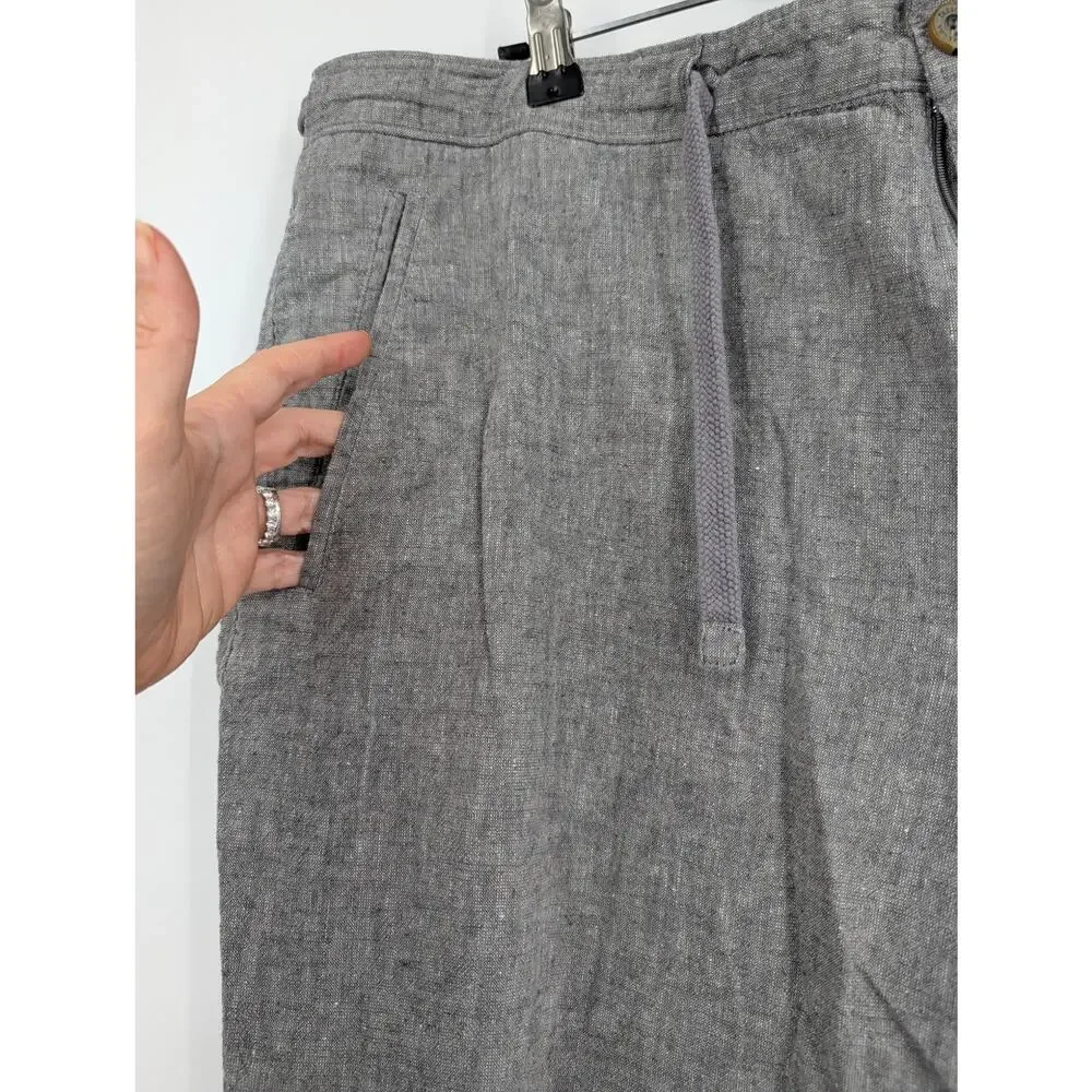 Tasso Elba Island Linen Blend Wide Leg Men's 38 Pant Drawstring Beachy Vacation